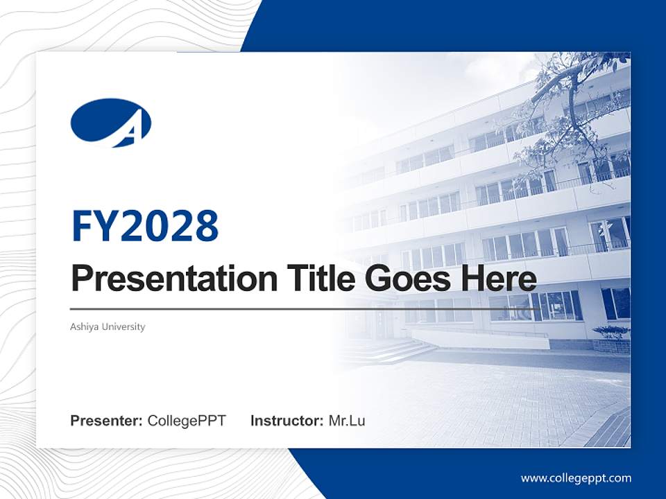Ashiya University Academic Presentation/Research Findings Report PPT Template4:3 ratio PPT effect preview image5
