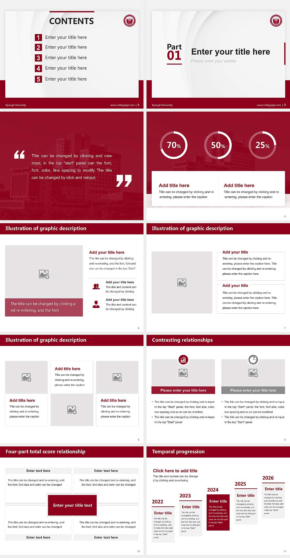 Kyungil University Thesis Proposal/Graduation Defense PPT Template4:3 ratio PPT effect preview image2