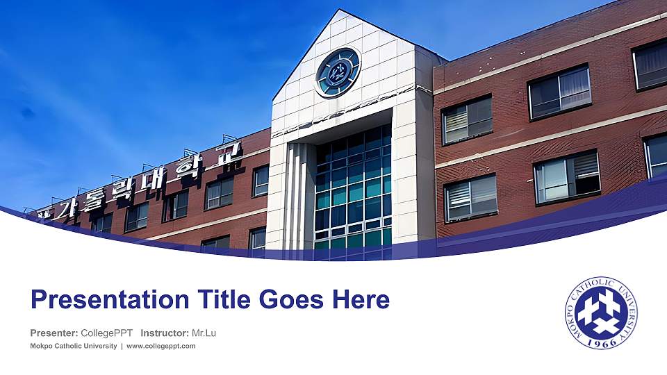 Mokpo Catholic University Course/Courseware Creation PPT Template16:9 ratio PPT effect preview image