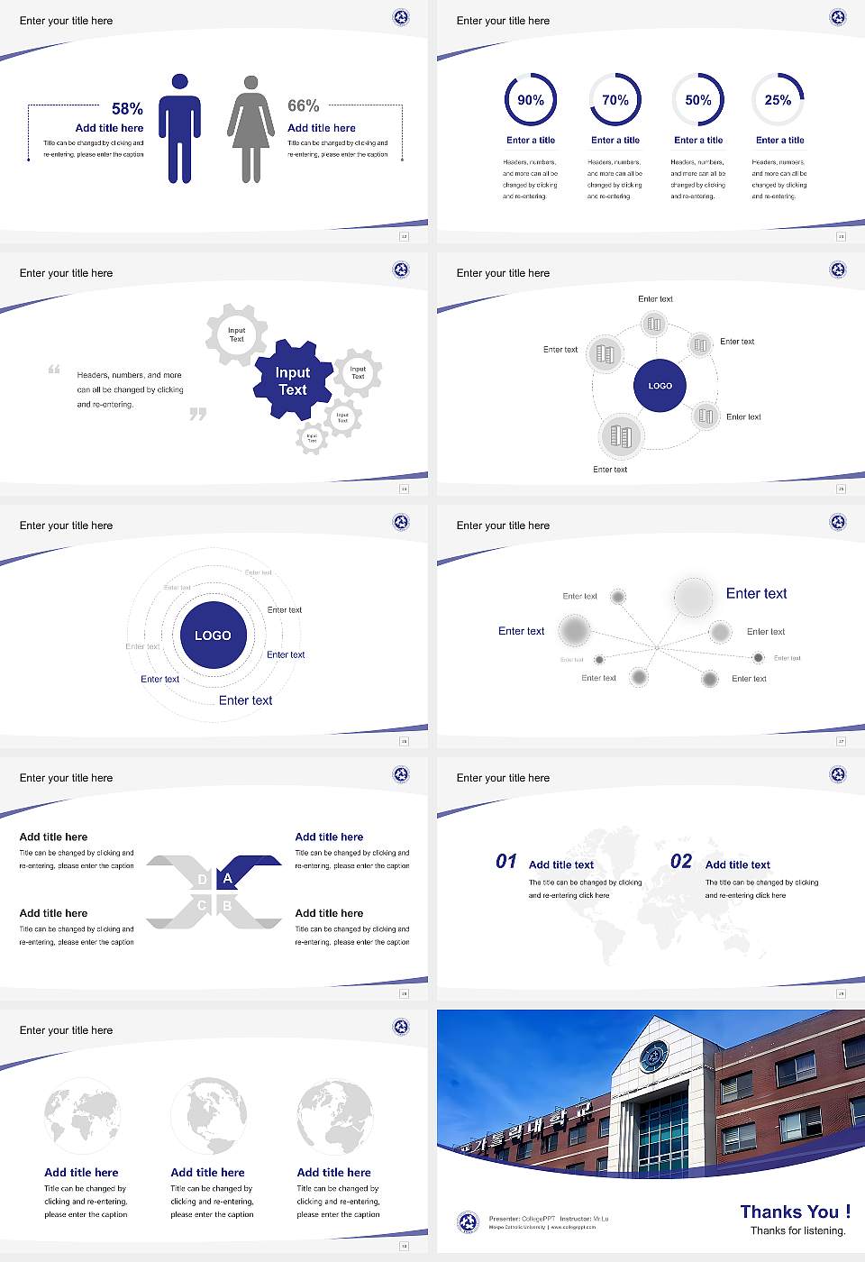 Mokpo Catholic University Course/Courseware Creation PPT Template16:9 ratio PPT effect preview image4