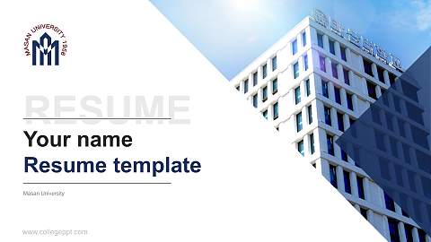 Masan University Resume PPT Template