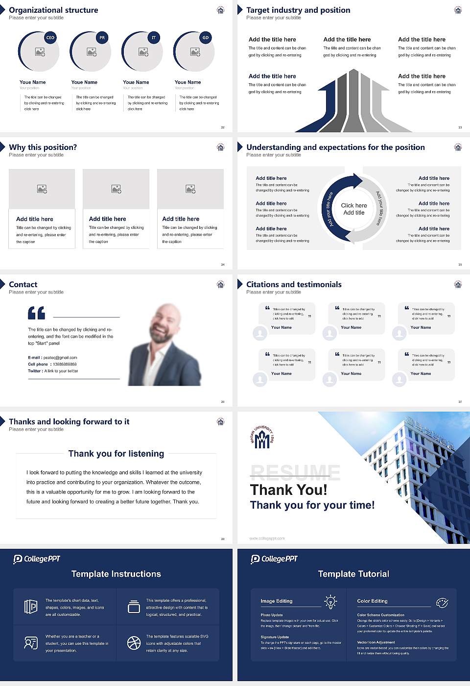 Masan University Resume PPT Template16:9 ratio PPT effect preview image4