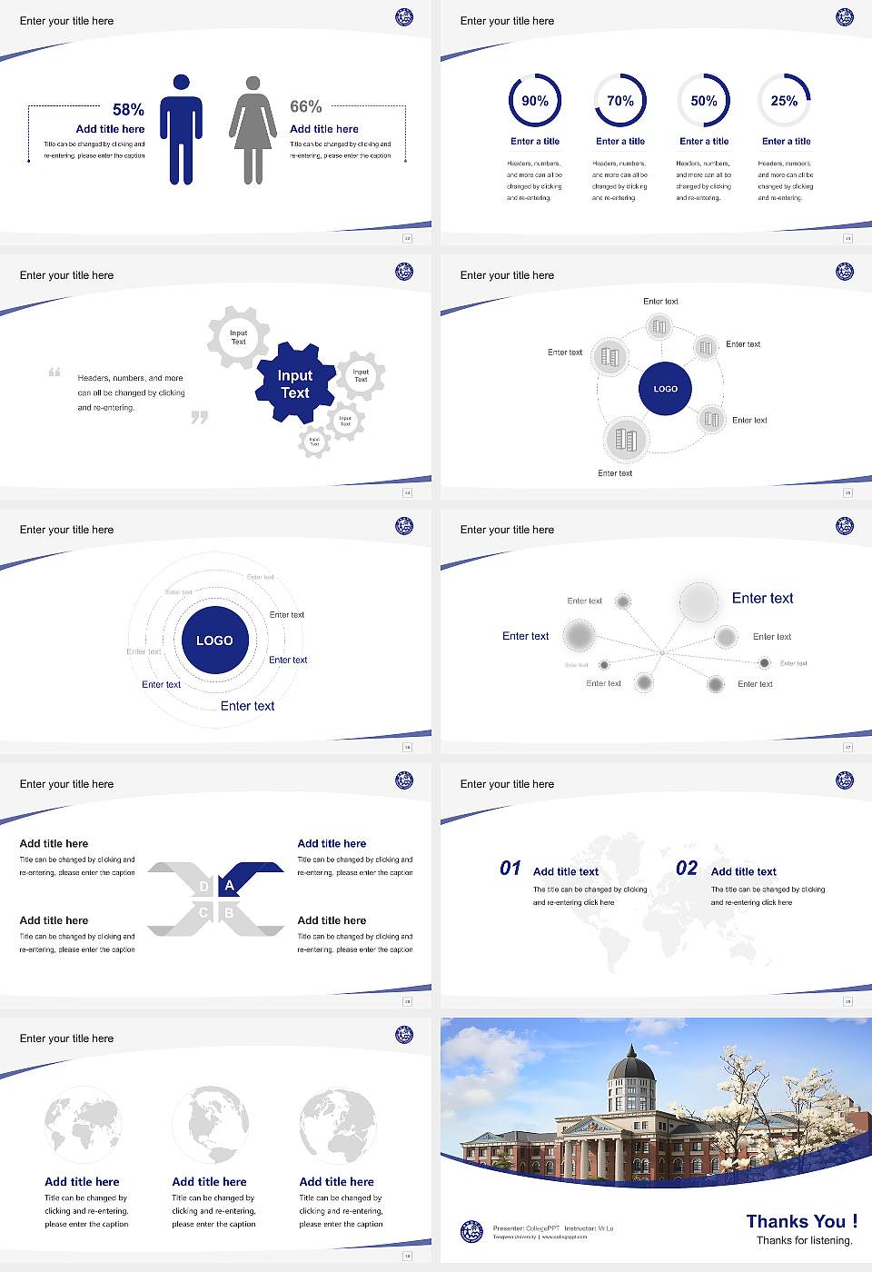 Tongwon University Course/Courseware Creation PPT Template16:9 ratio PPT effect preview image4