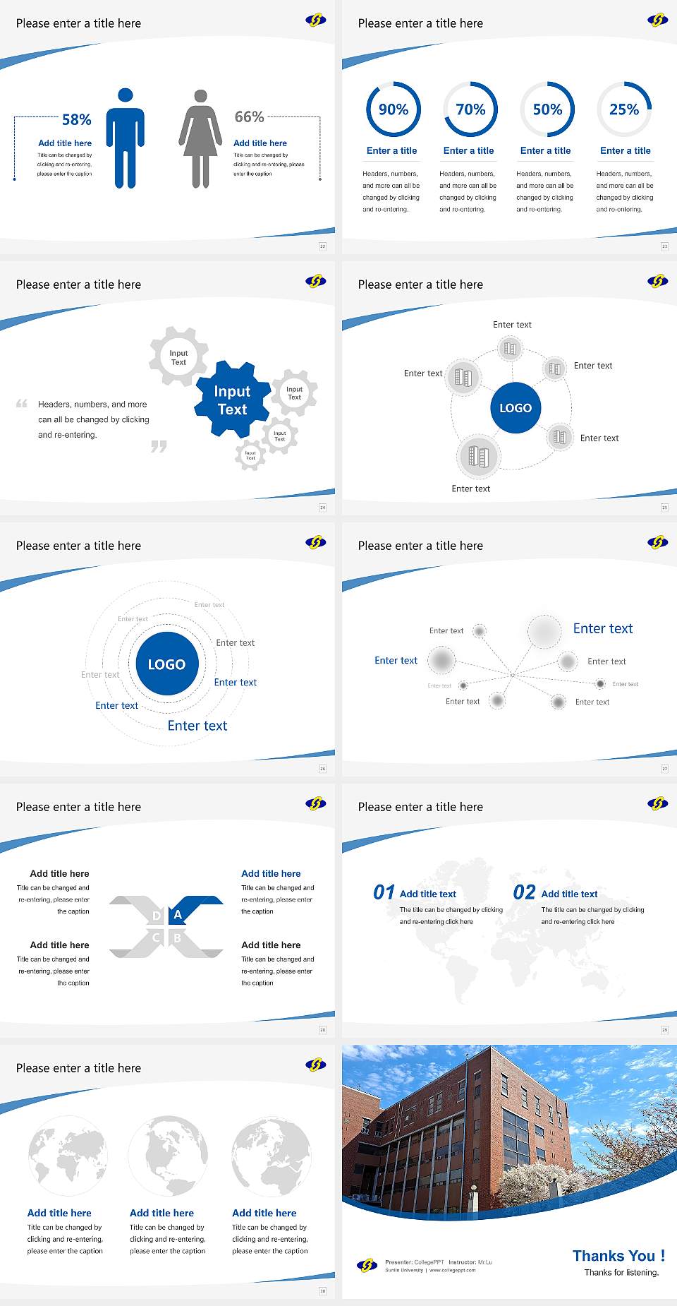 Sunlin University Course/Courseware Creation PPT Template4:3 ratio PPT effect preview image4