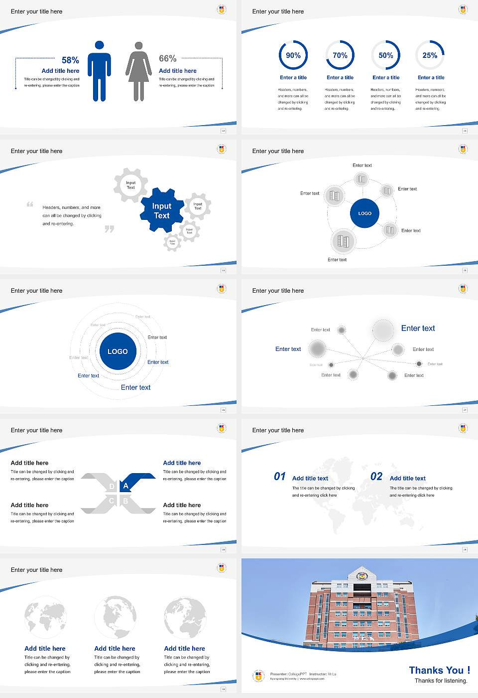 Kyungsung University Course/Courseware Creation PPT Template16:9 ratio PPT effect preview image4