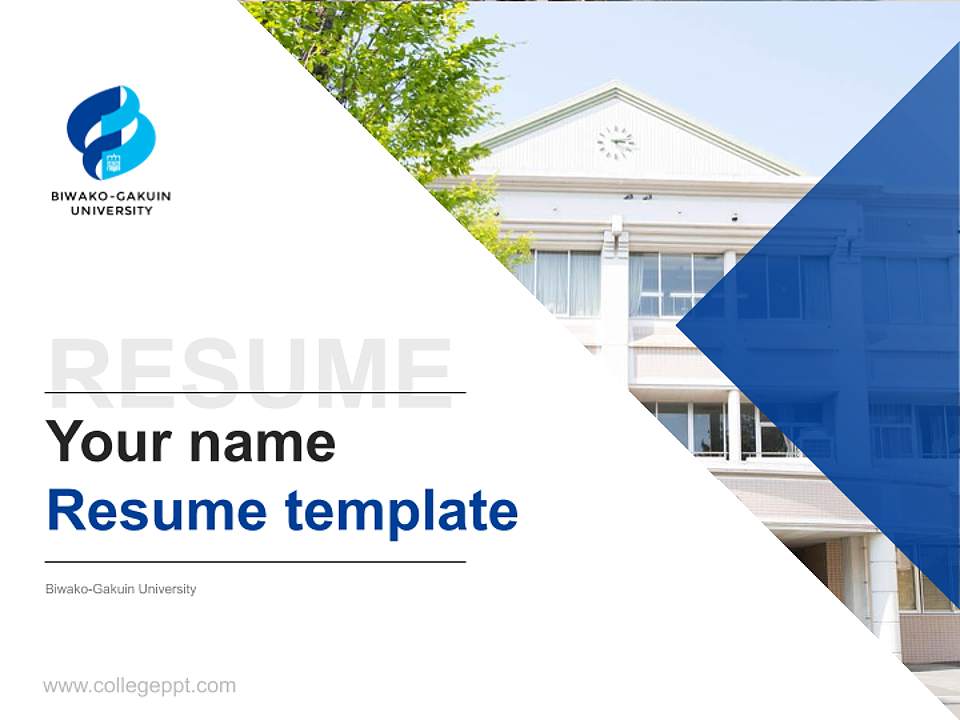 Biwako-Gakuin University Resume PPT Template4:3 ratio PPT effect preview image5