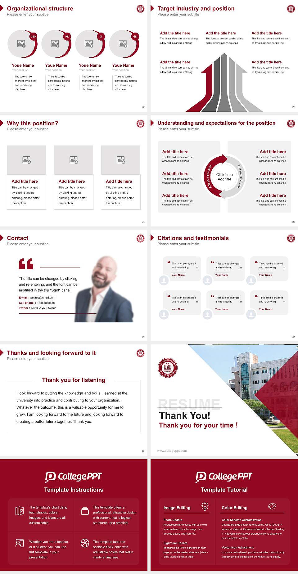 Taegu Science University Resume PPT Template4:3 ratio PPT effect preview image4