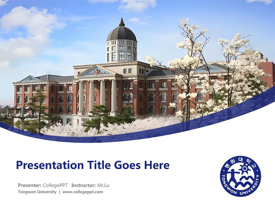 Tongwon University Course/Courseware Creation PPT Template4:3 ratio PPT effect preview image5