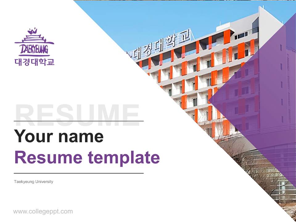 Taekyeung University Resume PPT Template4:3 ratio PPT effect preview image5