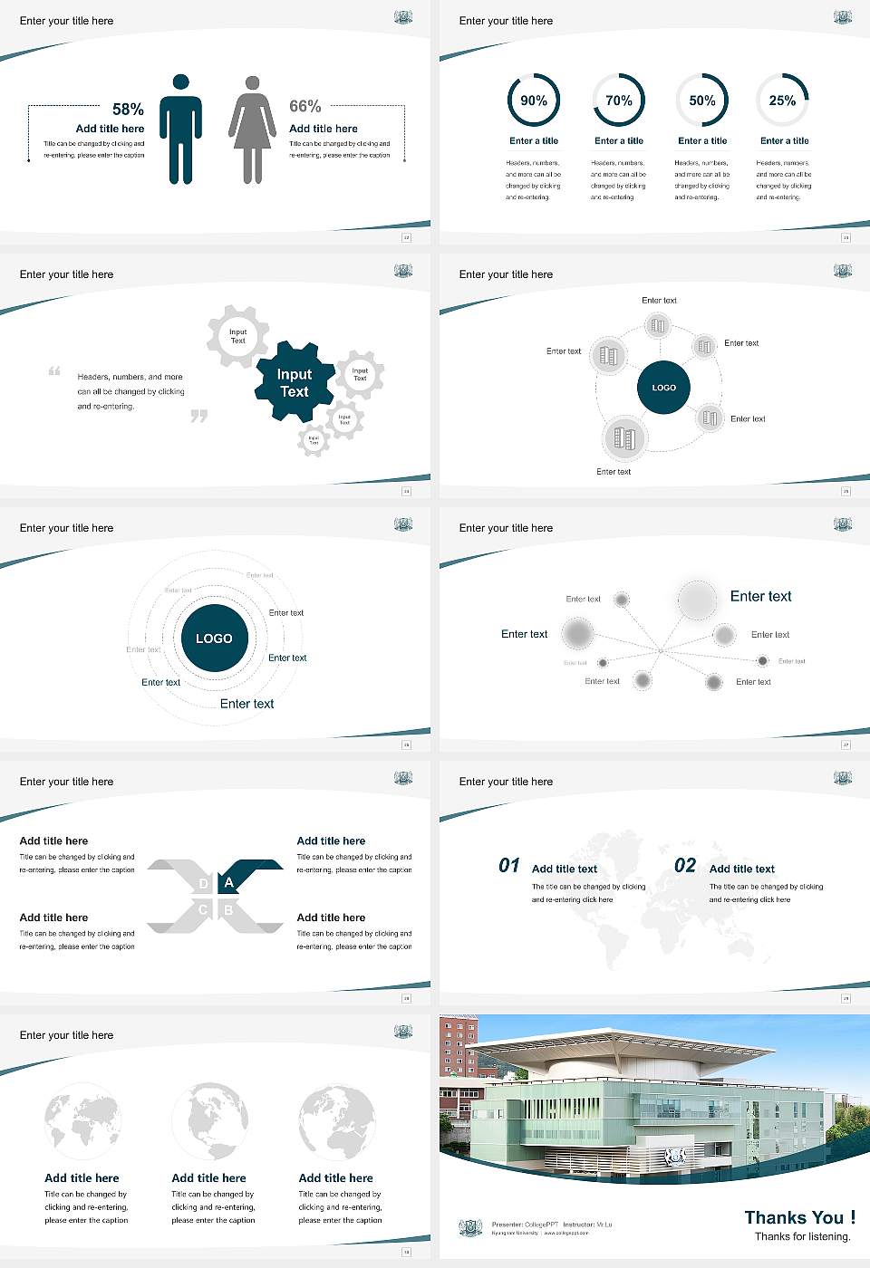 Kyungnam University Course/Courseware Creation PPT Template16:9 ratio PPT effect preview image4