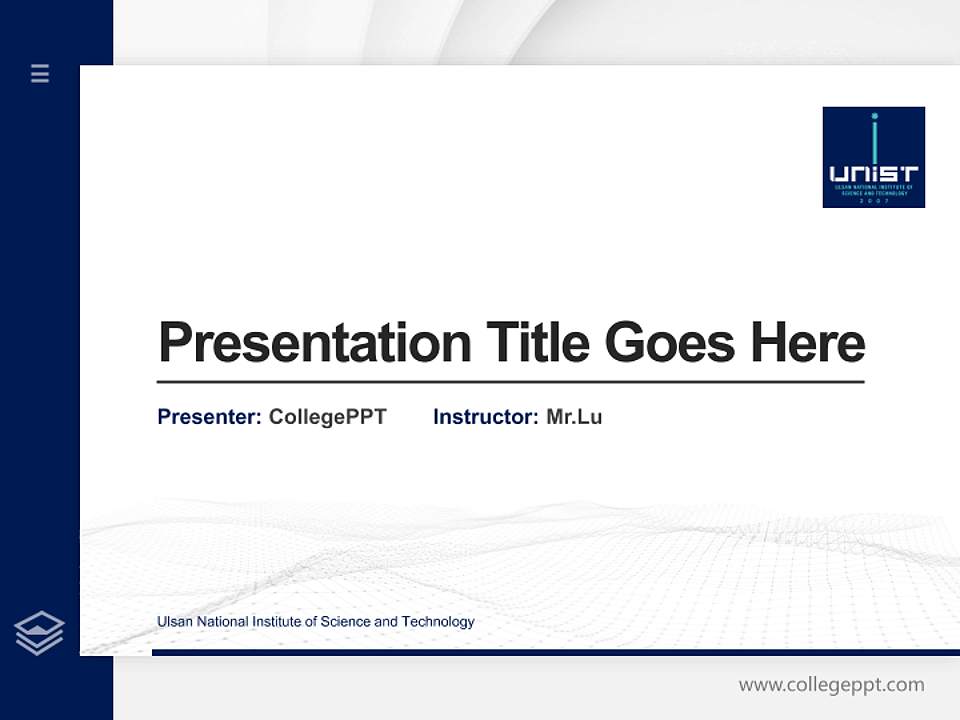Ulsan National Institute of Science and Technology Thesis Proposal/Graduation Defense PPT Template4:3 ratio PPT effect preview image5