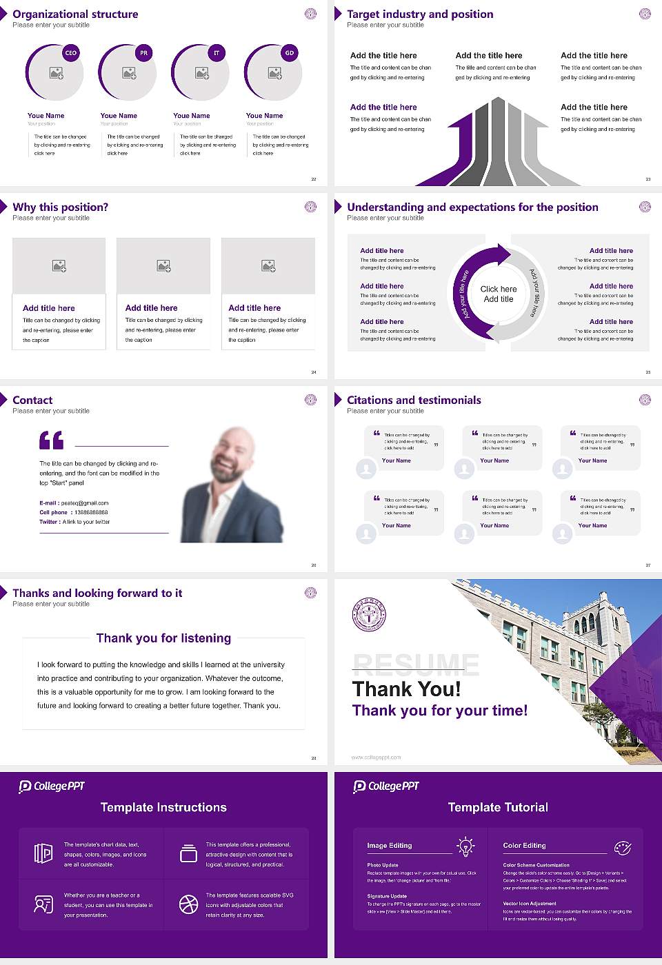 Methodist Theological University Resume PPT Template16:9 ratio PPT effect preview image4