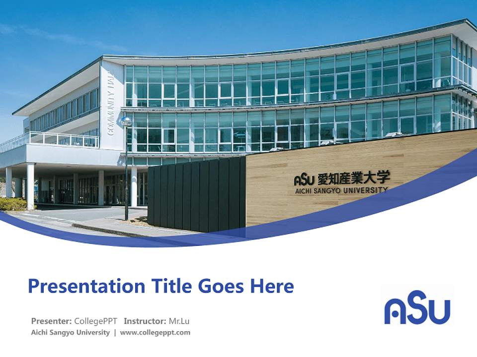 Aichi Sangyo University Course/Courseware Creation PPT Template4:3 ratio PPT effect preview image5