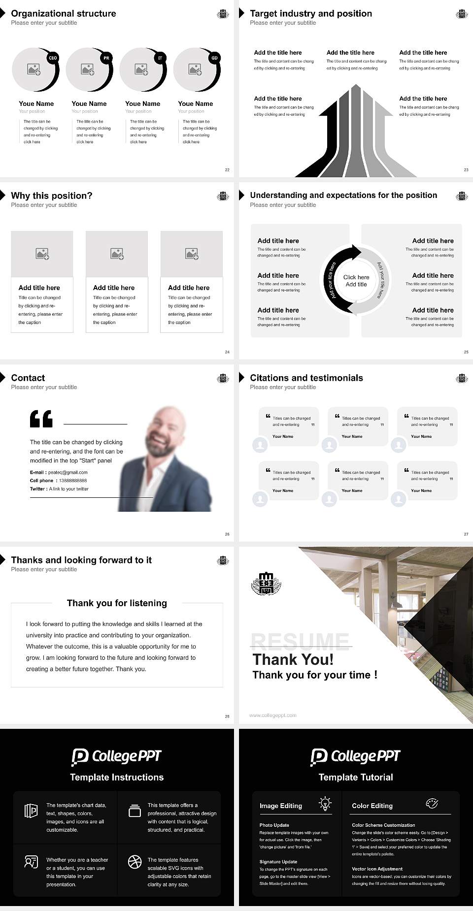 Ashikaga University Resume PPT Template4:3 ratio PPT effect preview image4