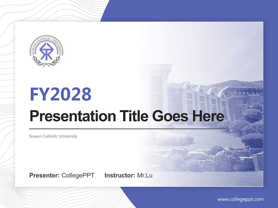 Suwon Catholic University Academic Presentation/Research Findings Report PPT Template4:3 ratio PPT effect preview image5