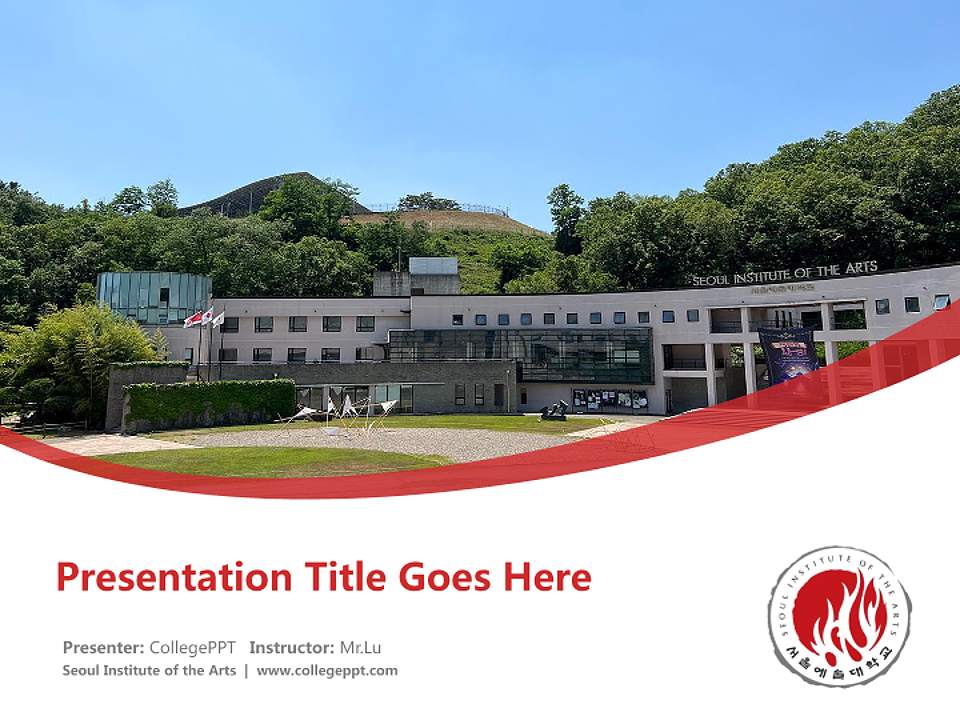 Seoul Institute of the Arts Course/Courseware Creation PPT Template4:3 ratio PPT effect preview image5
