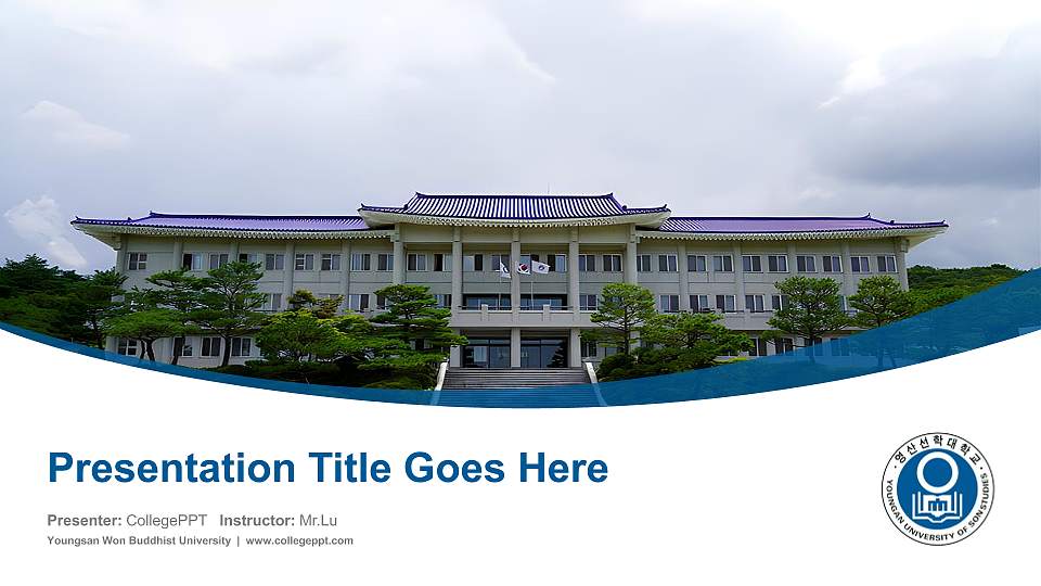 Youngsan Won Buddhist University Course/Courseware Creation PPT Template16:9 ratio PPT effect preview image