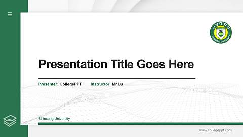Shinsung University Thesis Proposal/Graduation Defense PPT Template