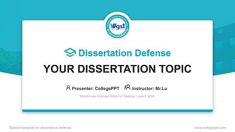 Westminster Graduate School of Theology Graduation Thesis Defense PPT Template