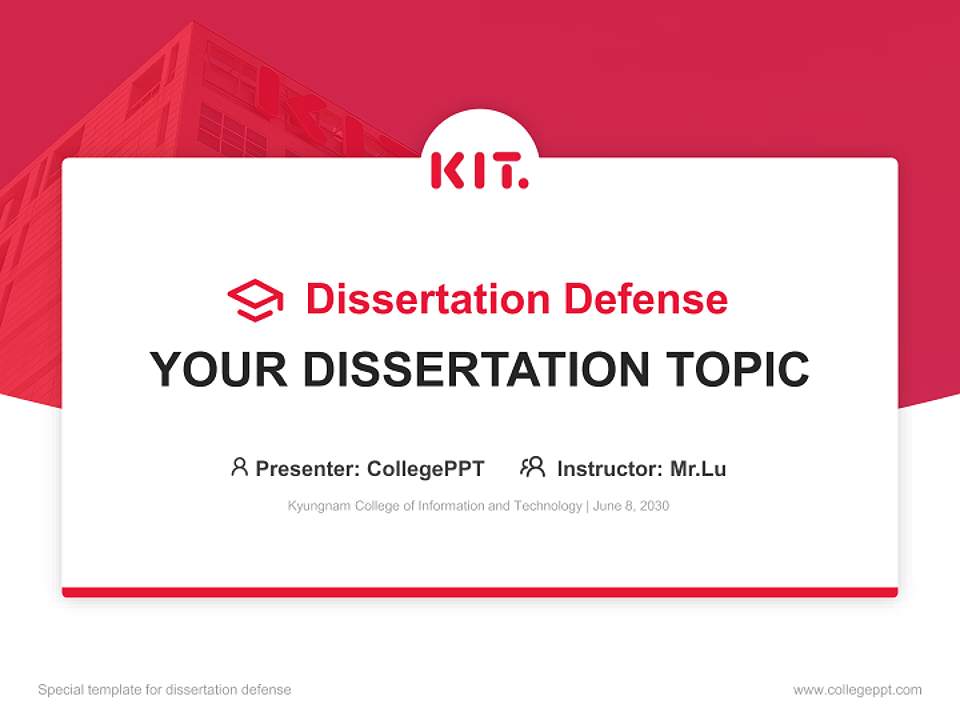 Kyungnam College of Information and Technology Graduation Thesis Defense PPT Template4:3 ratio PPT effect preview image7