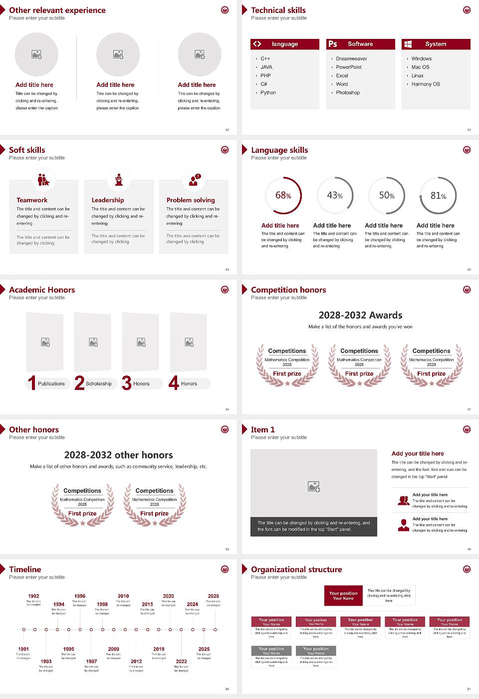Kyungil University Resume PPT Template16:9 ratio PPT effect preview image3