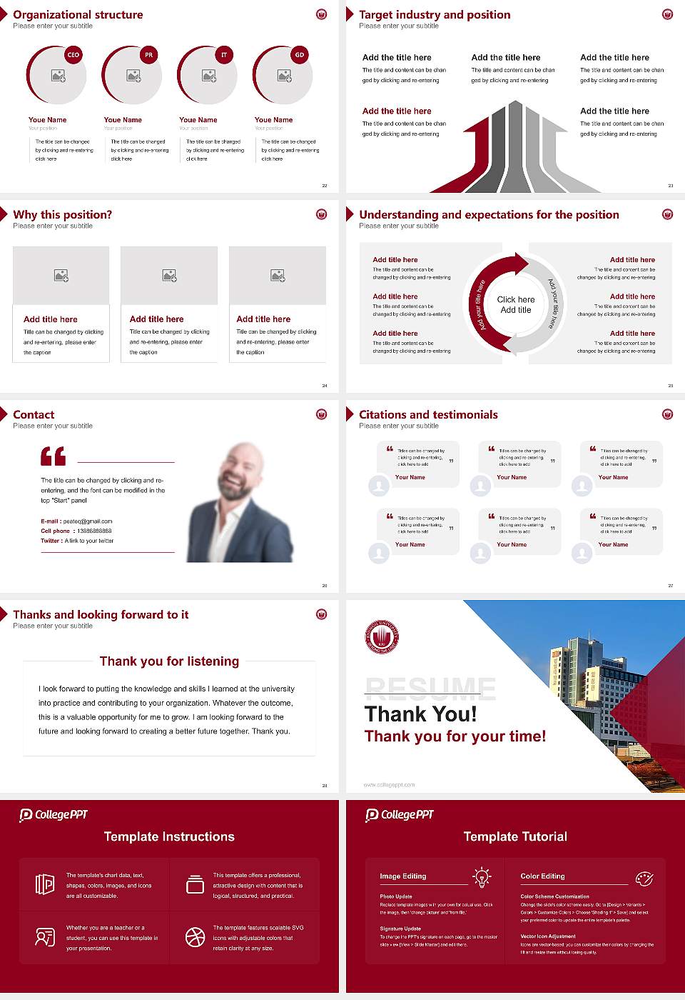 Kyungil University Resume PPT Template16:9 ratio PPT effect preview image4