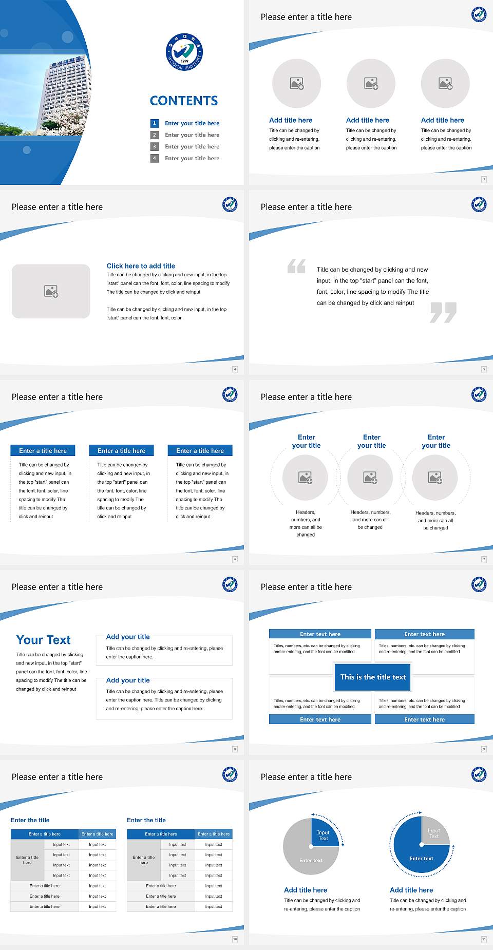 Woosuk University Course/Courseware Creation PPT Template4:3 ratio PPT effect preview image2