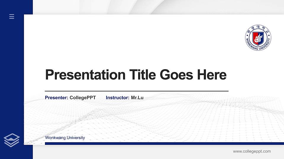 Wonkwang University Thesis Proposal/Graduation Defense PPT Template16:9 ratio PPT effect preview image