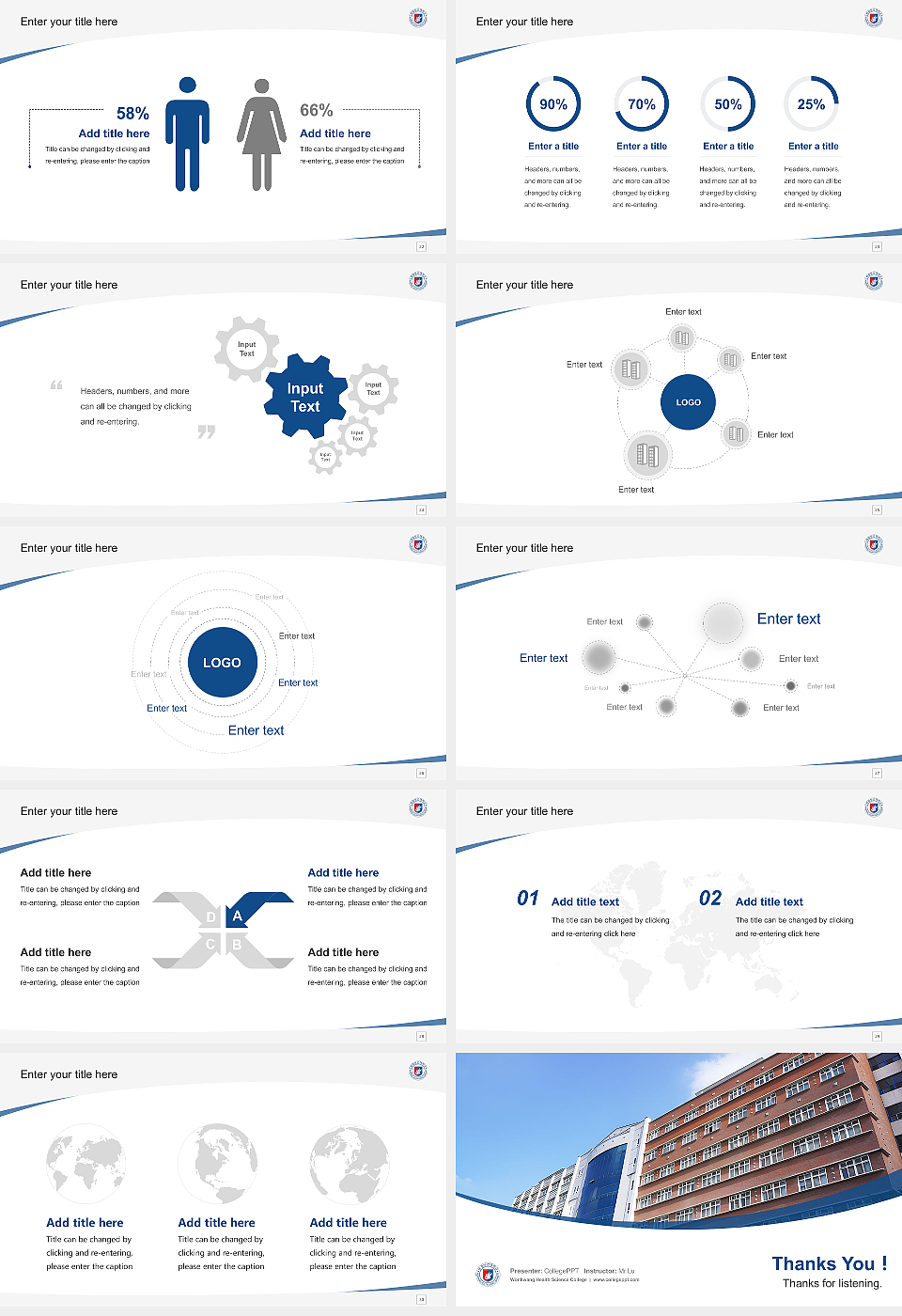 Powerpoint Coursework Format Ideas Wonkwang Health Science College Course/Courseware Creation PPT Template ...