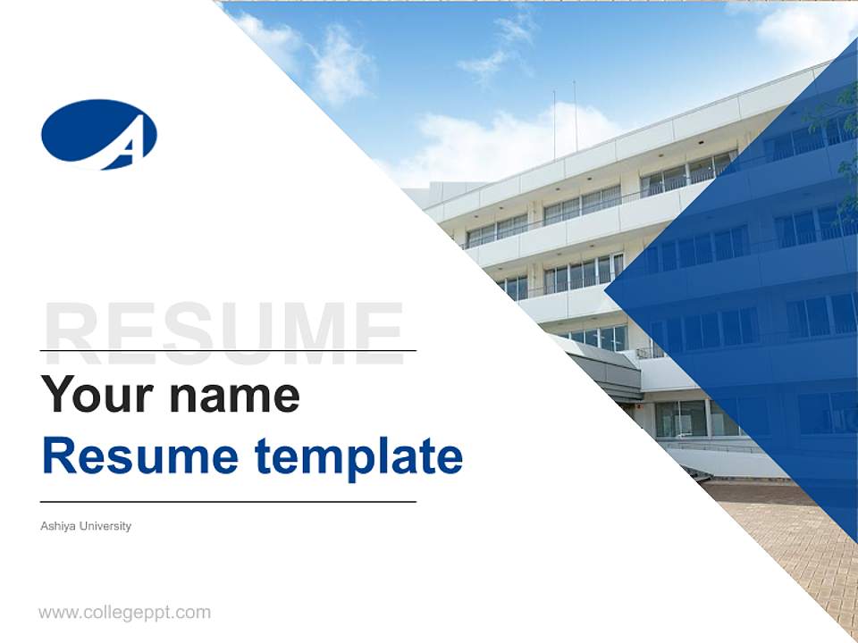 Ashiya University Resume PPT Template4:3 ratio PPT effect preview image5
