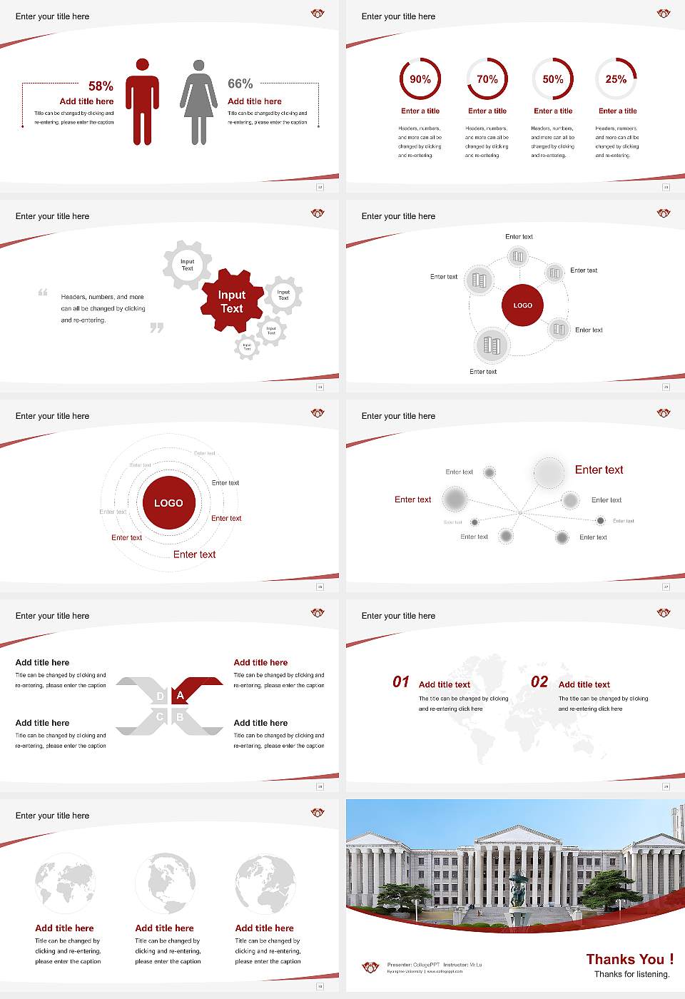 Kyunghee University Course/Courseware Creation PPT Template16:9 ratio PPT effect preview image4