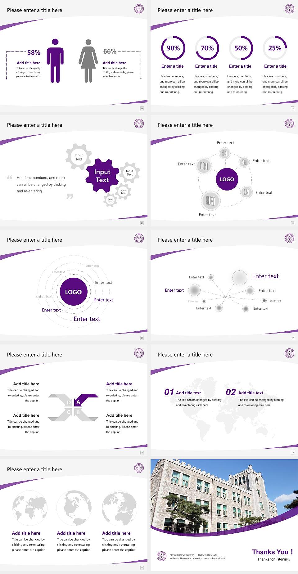 Methodist Theological University Course/Courseware Creation PPT Template4:3 ratio PPT effect preview image4
