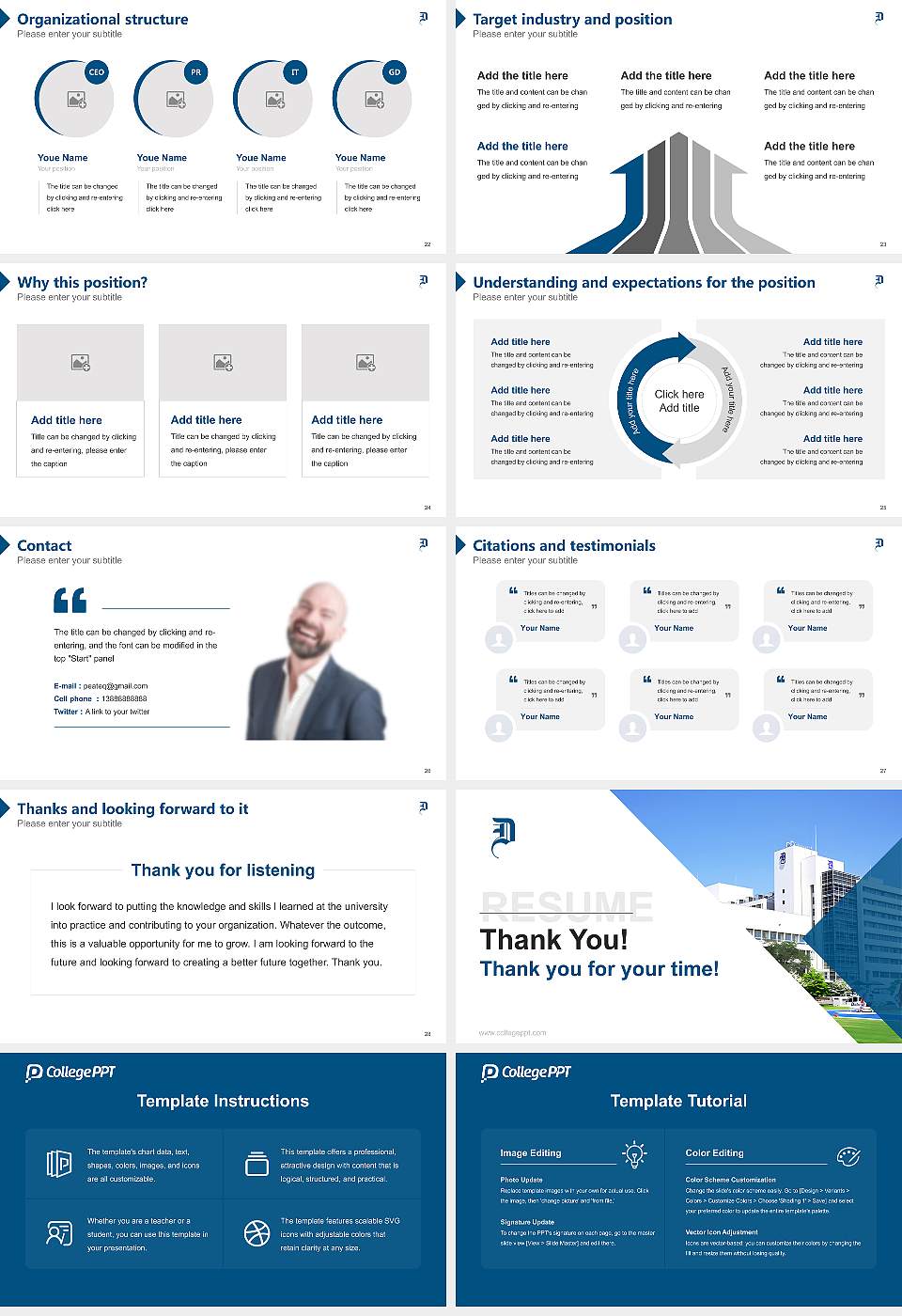 Dokkyo Medical University Resume PPT Template16:9 ratio PPT effect preview image4