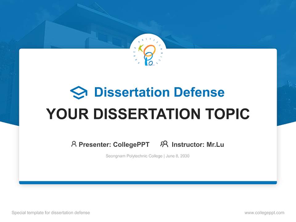 Seongnam Polytechnic College Graduation Thesis Defense PPT Template4:3 ratio PPT effect preview image7