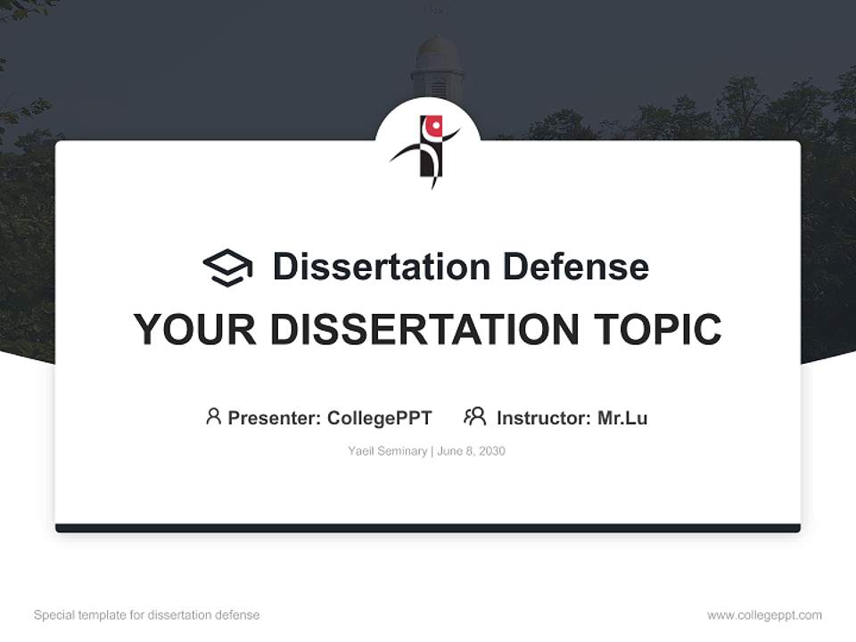 Yaeil Seminary Graduation Thesis Defense PPT Template4:3 ratio PPT effect preview image7