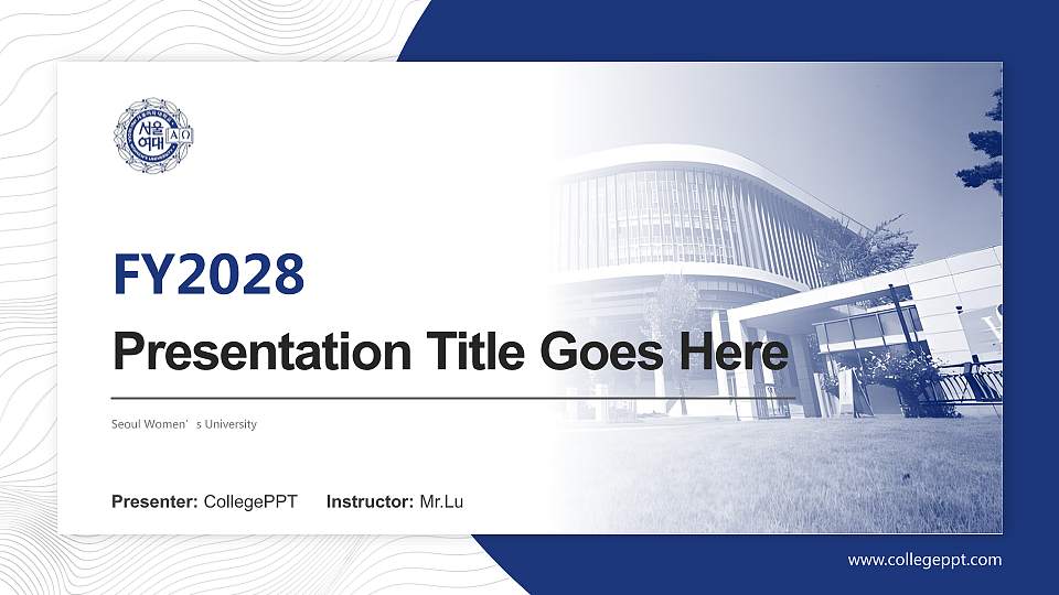 Seoul Women’s University Academic Presentation/Research Findings Report PPT Template16:9 ratio PPT effect preview image