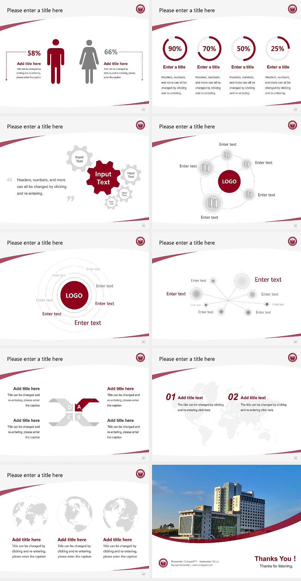 Kyungil University Course/Courseware Creation PPT Template4:3 ratio PPT effect preview image4