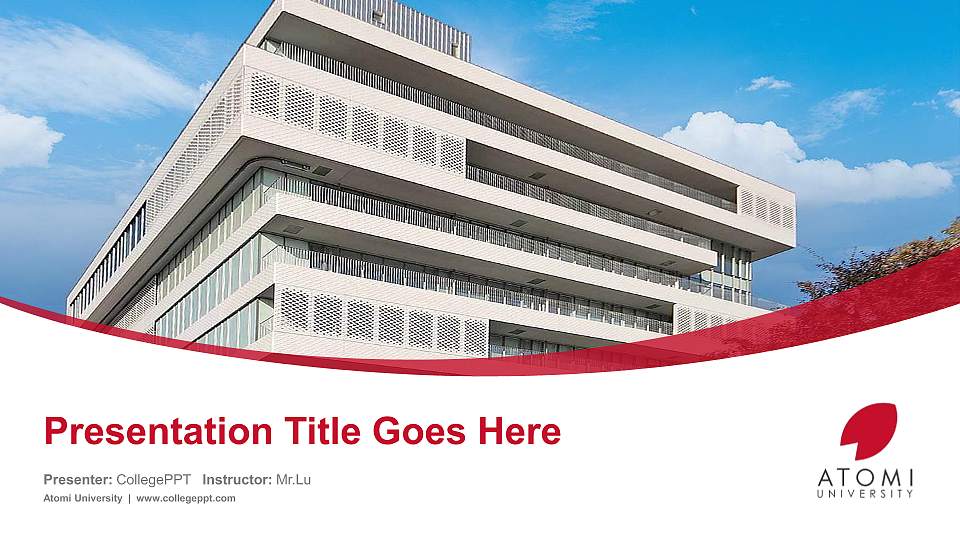 Atomi University Course/Courseware Creation PPT Template16:9 ratio PPT effect preview image