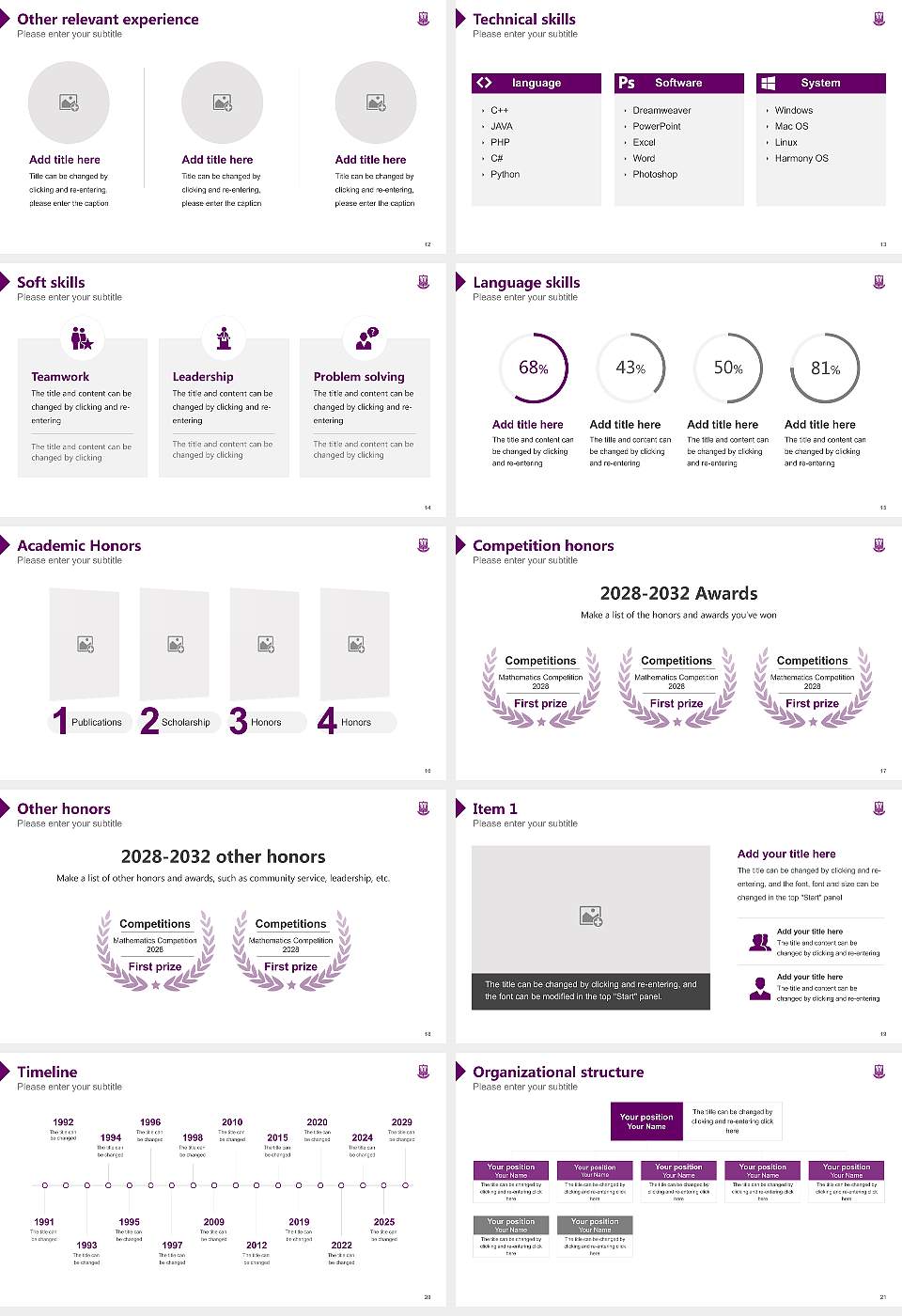 Fuji University Resume PPT Template16:9 ratio PPT effect preview image3