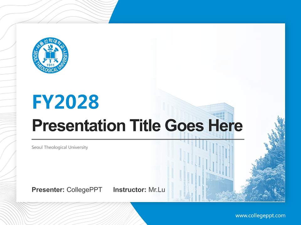 Seoul Theological University Academic Presentation/Research Findings Report PPT Template4:3 ratio PPT effect preview image5