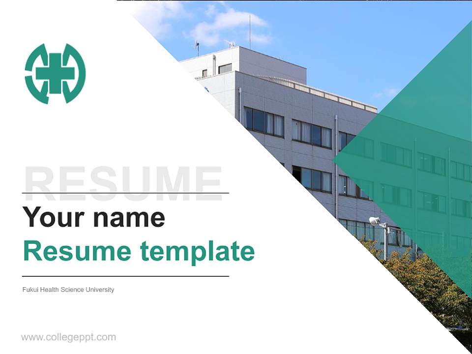 Fukui Health Science University Resume PPT Template4:3 ratio PPT effect preview image5