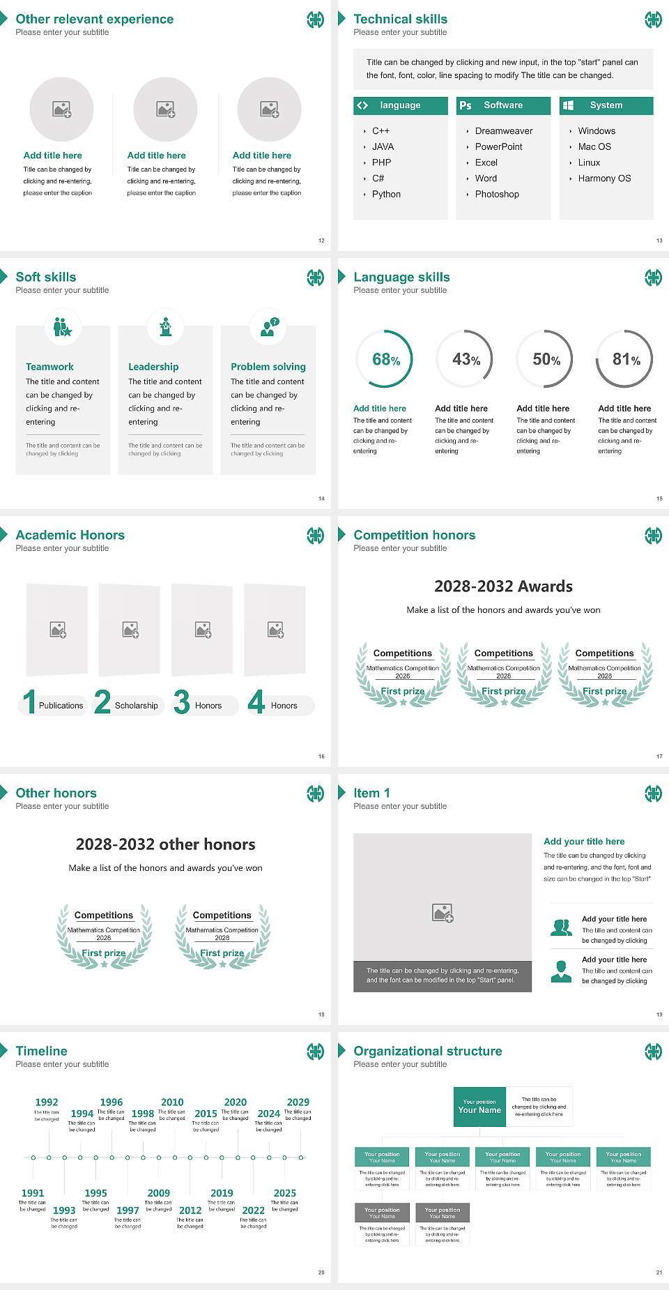 Fukui Health Science University Resume PPT Template4:3 ratio PPT effect preview image3