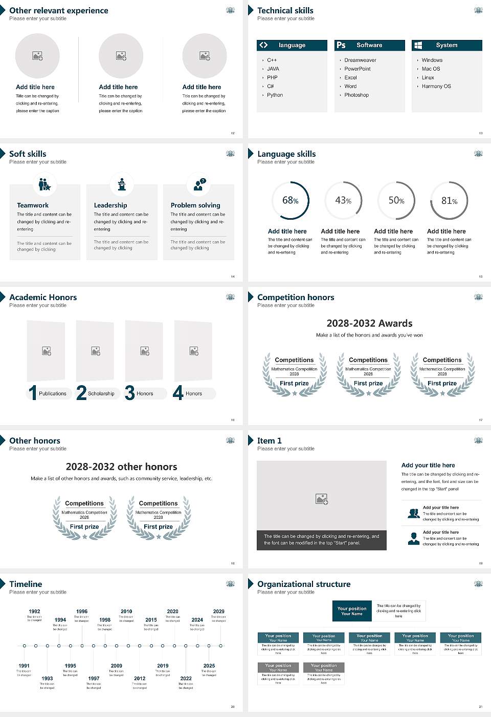Kyungnam University Resume PPT Template16:9 ratio PPT effect preview image3