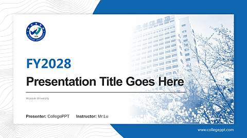 Woosuk University Academic Presentation/Research Findings Report PPT Template