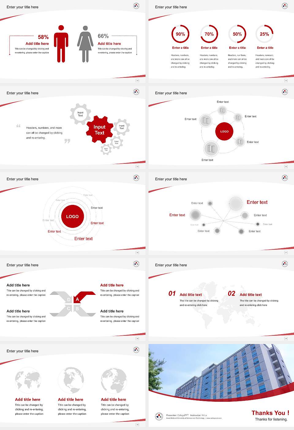 Seoul National University of Science and Technology Course/Courseware Creation PPT Template16:9 ratio PPT effect preview image4