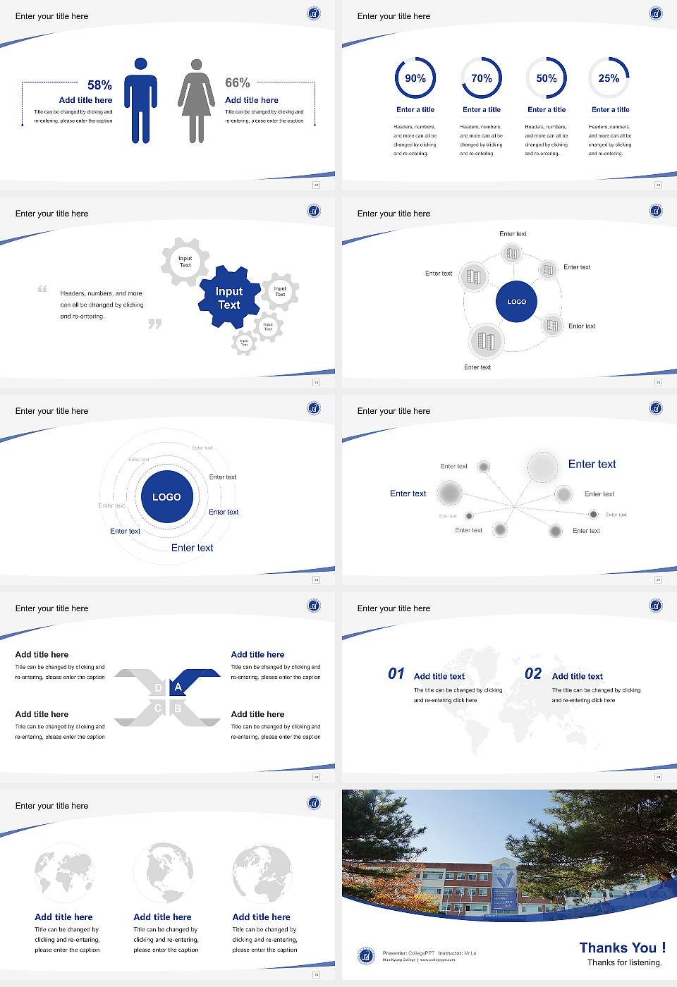 Mun Kyung College Course/Courseware Creation PPT Template16:9 ratio PPT effect preview image4