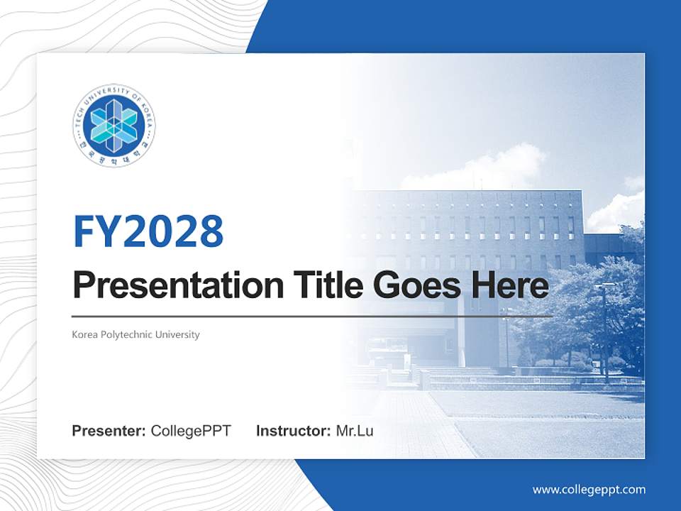 Korea Polytechnic University Academic Presentation/Research Findings Report PPT Template4:3 ratio PPT effect preview image5