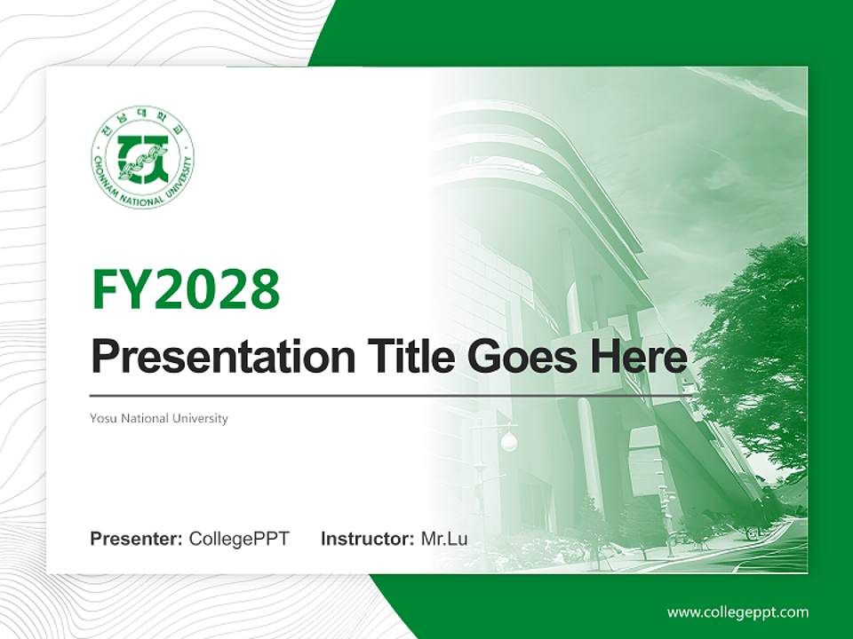 Yosu National University Academic Presentation/Research Findings Report PPT Template4:3 ratio PPT effect preview image5