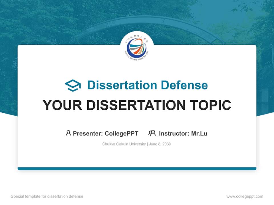 Chukyo Gakuin University Graduation Thesis Defense PPT Template4:3 ratio PPT effect preview image7