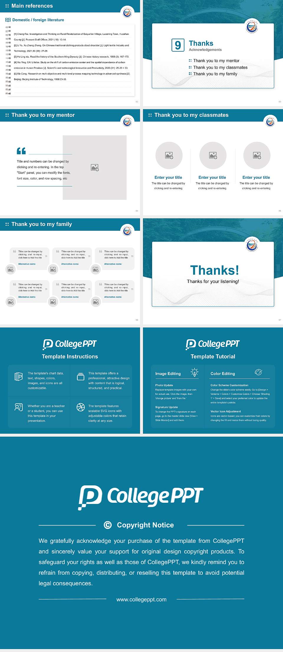 Chukyo Gakuin University Graduation Thesis Defense PPT Template4:3 ratio PPT effect preview image7
